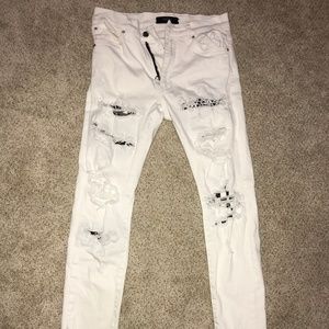 AMIRI White Bandanna Skinny Jeans